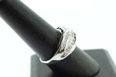 LADIES 10K WHITE GOLD AND DIAMOND BAND