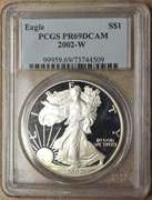 2002-W Proof American Silver Eagle PCGS PR69 DCAM