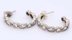 Vintage Sterling Silver Cubic Zirconia Earrings