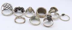 Group Lot of 9 Vintage Sterling Silver Rings