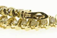 14K Yellow Gold 1.50 Ctw Diamond Wavy Link Classic Tennis Bracelet
