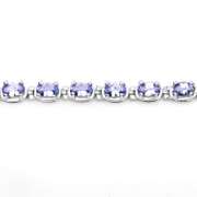 Rhodium Plated 6.00ctw Tanzanite Bracelet