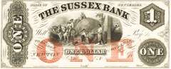 Superb Crisp 1800's $1 Note Sussex Bank Of Newton New Jersey!