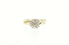 10K Yellow Gold 0.21 Ctw Round Diamond Cluster Engagement Ring