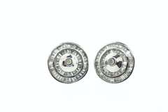 14K WHITE GOLD AND DIAMOND STUD EARRINGS