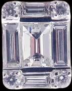18k White Gold Geometric Pushback Post Diamond Earrings