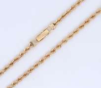 Simple Yellow Gold Rope Chain Necklace
