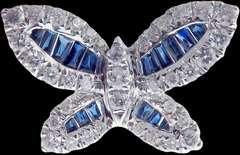 Darling 18kt White Gold Diamond and Sapphire Butterfly Studs