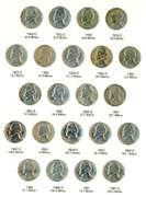 Album of 66 Nice Jefferson Nickels 1938-1961-D w/War Nickels