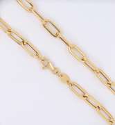 Attractive Yellow Gold Paperclip Necklace
