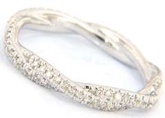 Gabriel & Co White Gold Pave Diamond Twisted Eternity Band
