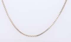 Vintage Sterling Silver Italian Box Chain Necklace