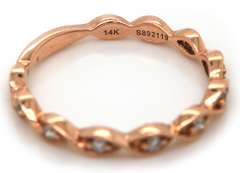 New Gabriel and Co Rose Gold Diamond Twisted Milgrain Band