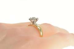 10K Yellow Gold 0.21 Ctw Round Diamond Cluster Engagement Ring