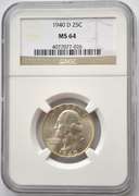 1940-D Washington Quarter NGC MS64