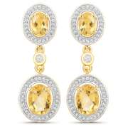 Plated 18KT Yellow Gold 5.00ctw Citrine and Topaz Earrings