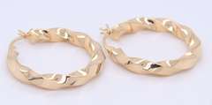 Nice Yellow Gold Twisted Hoop Earrings