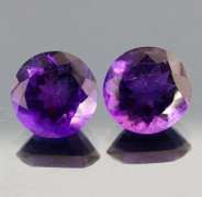 Glittering grape purple 21.30ct 15mm Amethyst pair