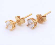 Group Lot of 4 Cubic Zirconia 925 Sterling Silver Stud Earrings
