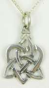 Signed Sterling Silver Celtic Heart Necklace