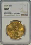 Awesome NGC MS65 graded 1928 St. Gaudens $20 Gold Piece