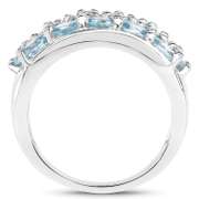 Plated Rhodium 4.00ctw Blue Zircon Ring