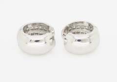 18k White Gold Huggie Diamond Earrings