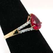14kt Yellow Gold, Ruby, & Diamond Cocktail Ring