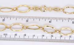 Elegant Yellow Gold Fancy oval Link Chain Necklace