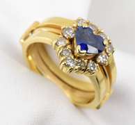 Sweet 2 Piece Set with Heart Shaped Sapphire