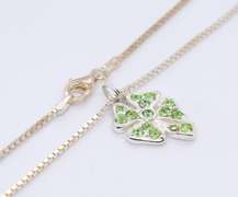 Vintage Sterling Silver Leaf Pendant on Chain
