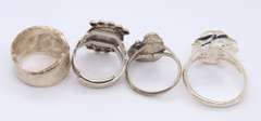Vintage 925 Sterling Silver Group Lot of 4 Rings