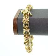 Contemporary 14k White and Yellow Gold Chain Bracelet