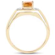Plated 14KT Yellow Gold 1.30ct Citrine and White Topaz Ring