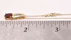 Gorgeous Garnet and Diamond Pendant Necklace in 14K Yellow Gold
