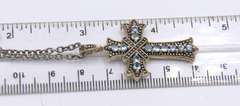 Group Lot of 3 Vintage 925 Sterling Silver Cross Pendants on Chain Necklaces
