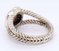 David Yurman Garnet, Diamond Petite Albion Double Cable Ring