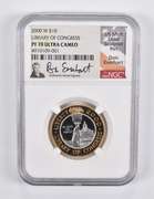 PF70 2000-W $10 Library Of Congress Bimetallic Commem Everhart NGC