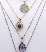 Group Lot of 4 Vintage 925 Sterling Silver necklaces
