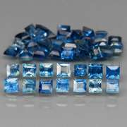 Vivid blue 3.78ct princess cut Sapphire set
