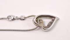 Lovely Heart Diamond Pendant Necklace in 14K White Gold