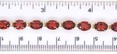 Gorgeous Yellow Gold Garnet Link Bracelet