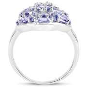Plated Rhodium 2.69ctw Tanzanite Ring