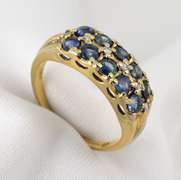 Pretty Double Row of Sapphires Ring