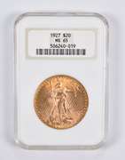 MS65 1927 $20 Saint-Gaudens Gold Double Eagle NGC