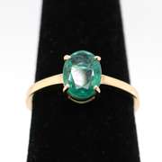 Envious Emerald Solitaire 14kt Ring