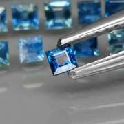 Vivid blue 3.78ct princess cut Sapphire set