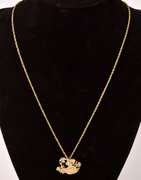 Lovely Victorian Lady Pendant Necklace in 14K Yellow Gold