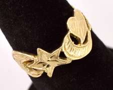 Incredible Star and Moon Ring in 14K Yellow Gold