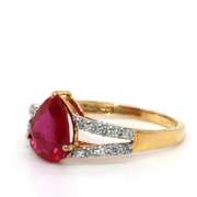 14kt Yellow Gold, Ruby, & Diamond Cocktail Ring